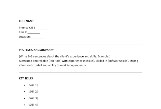 edit, proofread and improve your resume or CV